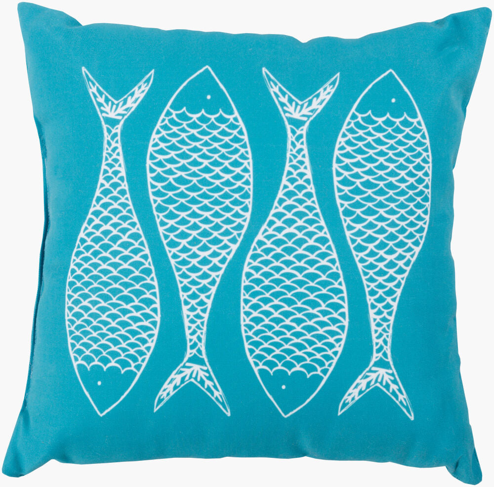 Rain Accent Pillow — Aqua/Off-White