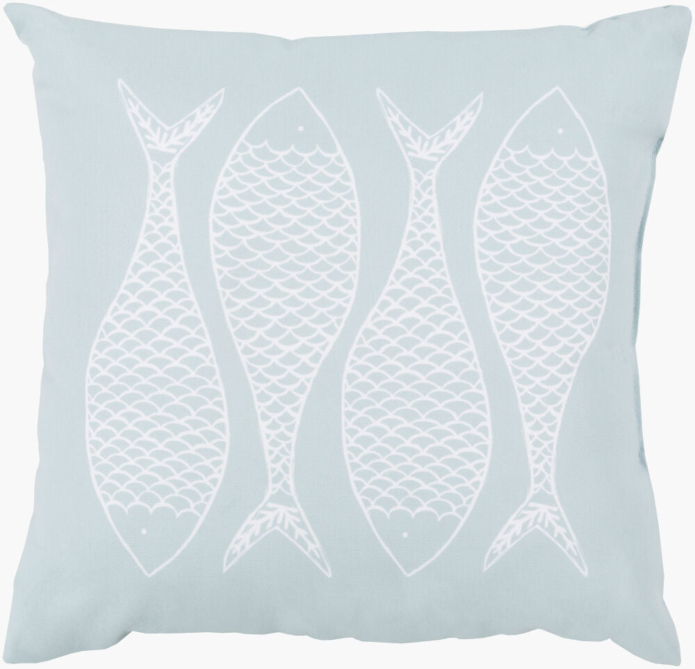 Rain Accent Pillow — Off-White/Pale Blue