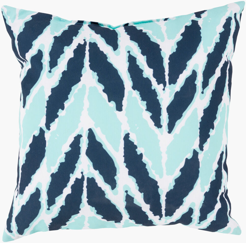 Rain Accent Pillow — Aqua/Dark Blue
