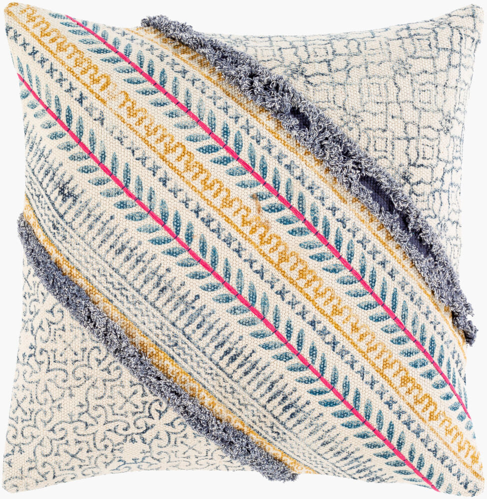 Raja Accent Pillow — Beige/Blue