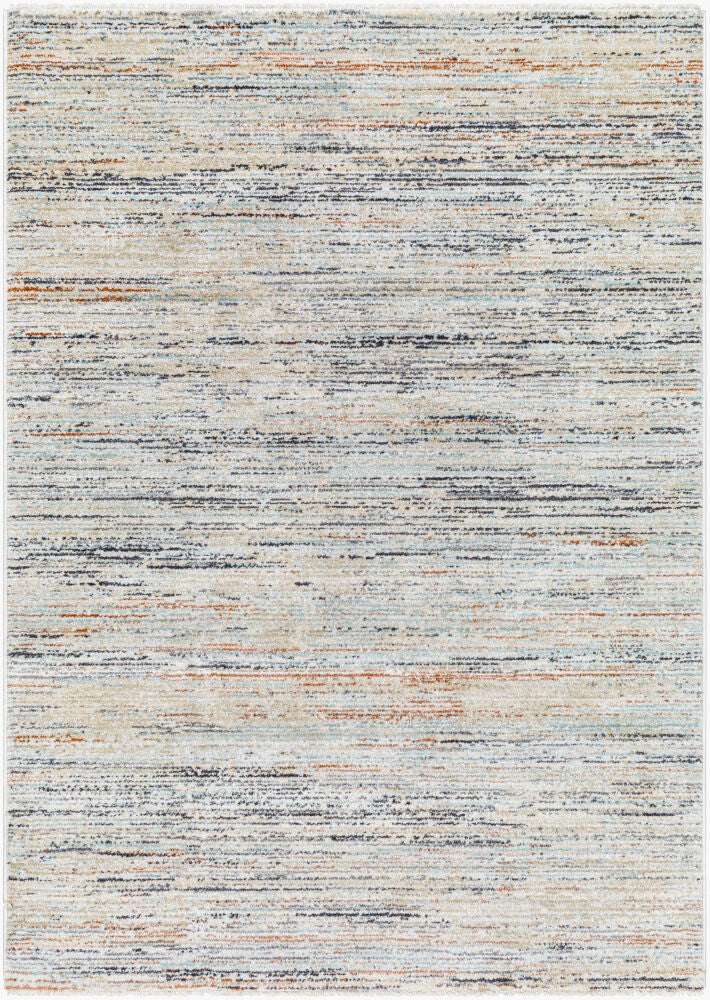 Rojin Machine Woven Rug — Black/Light Blue