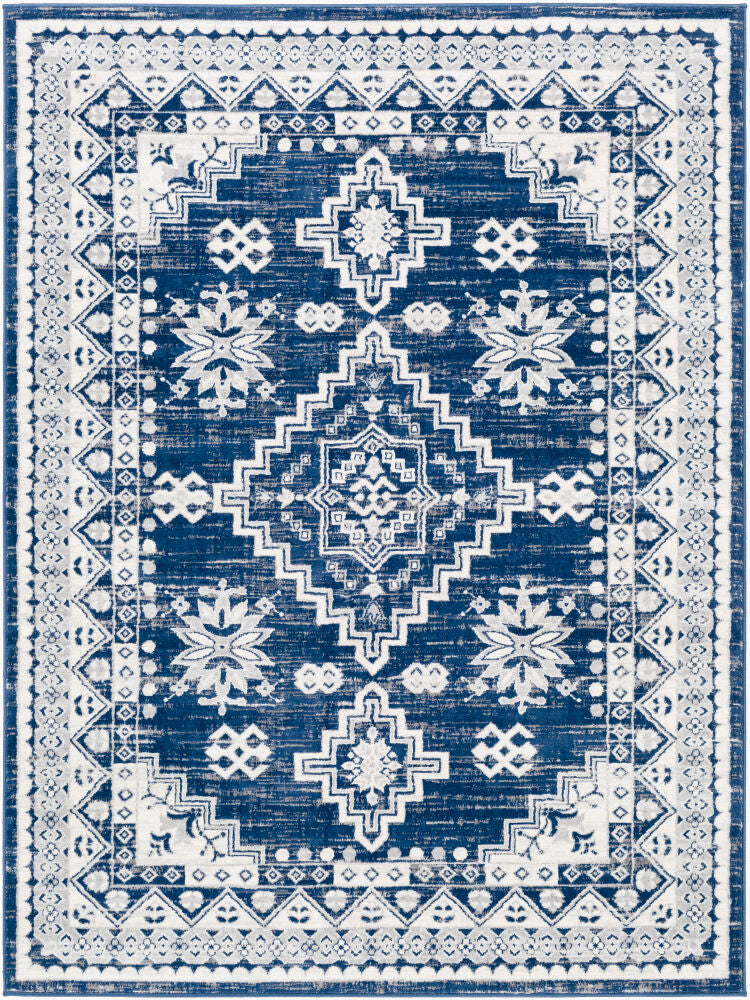 Roma Machine Woven Rug — Charcoal/Dark Blue