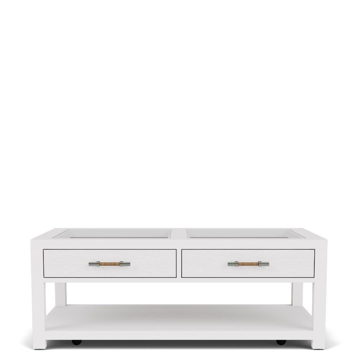 Riverside Rosalie Cocktail Table — Split Rattan Top in White Caps Riverside Furniture Coffee Table