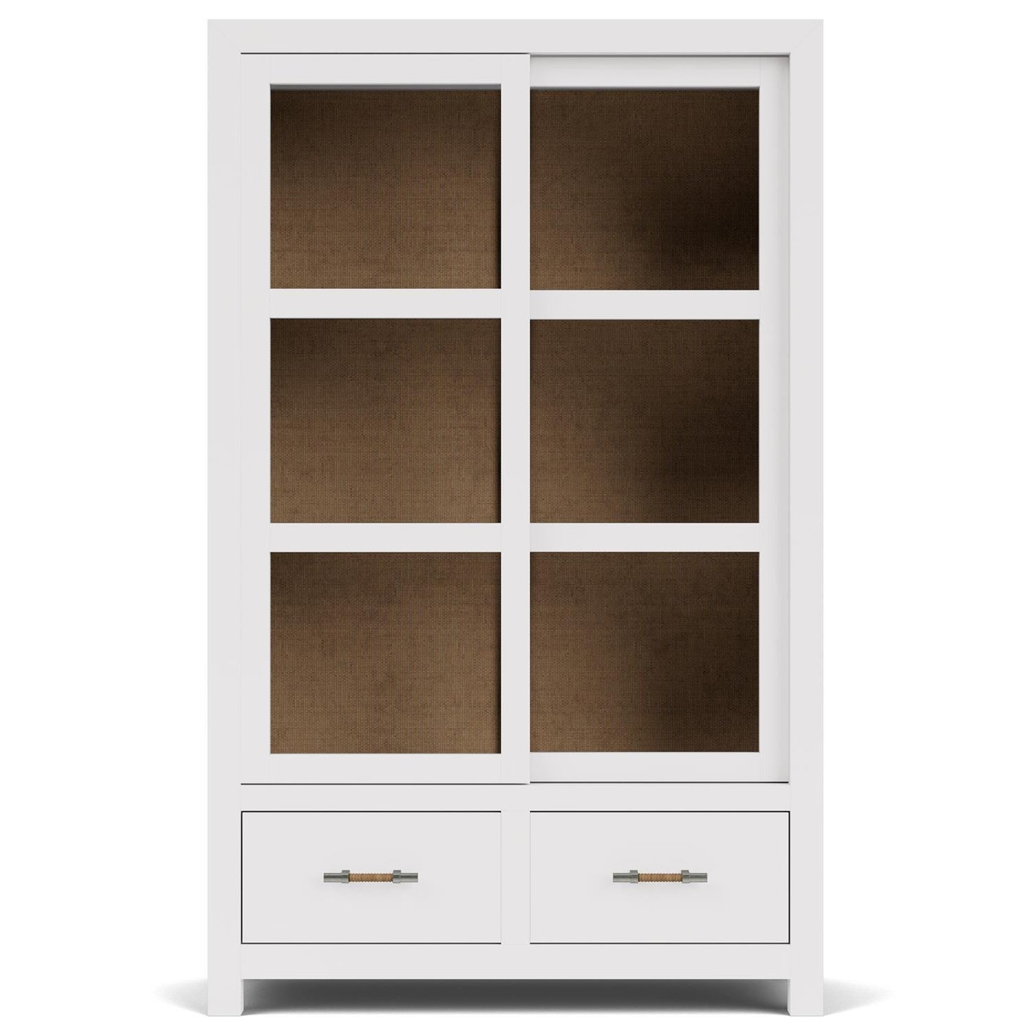 Riverside Rosalie Display Cabinet — Rattan Back, Sliding Doors Riverside Furniture China Cabinet