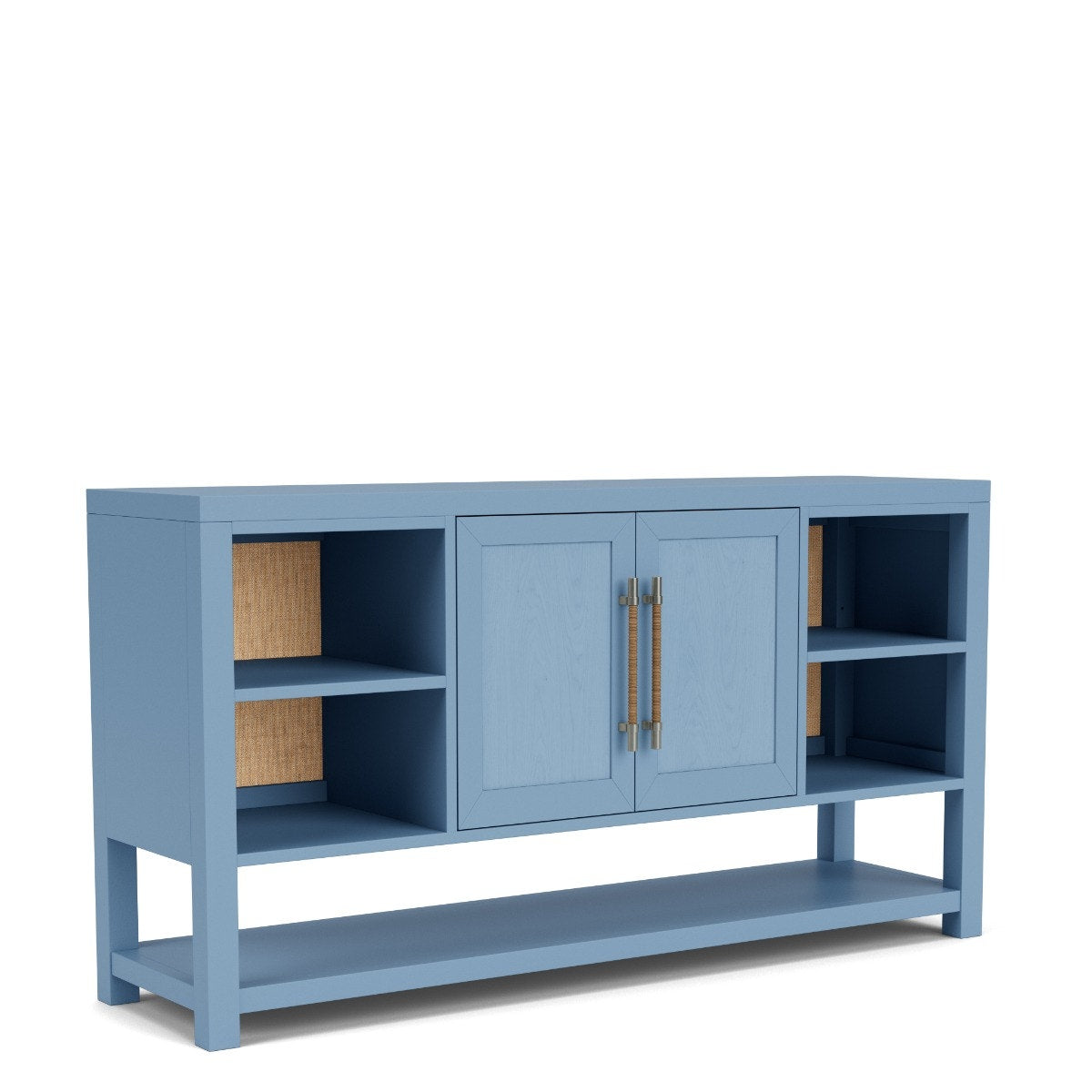Riverside Rosalie Door Console — 60-Inch Coastal Blue Storage Riverside Furniture Console Table