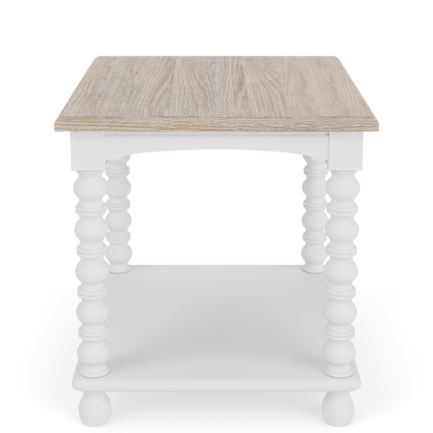 Riverside Rosalie Rectangular Spindle End Table — Fixed Lower Shelf Riverside Furniture End Table