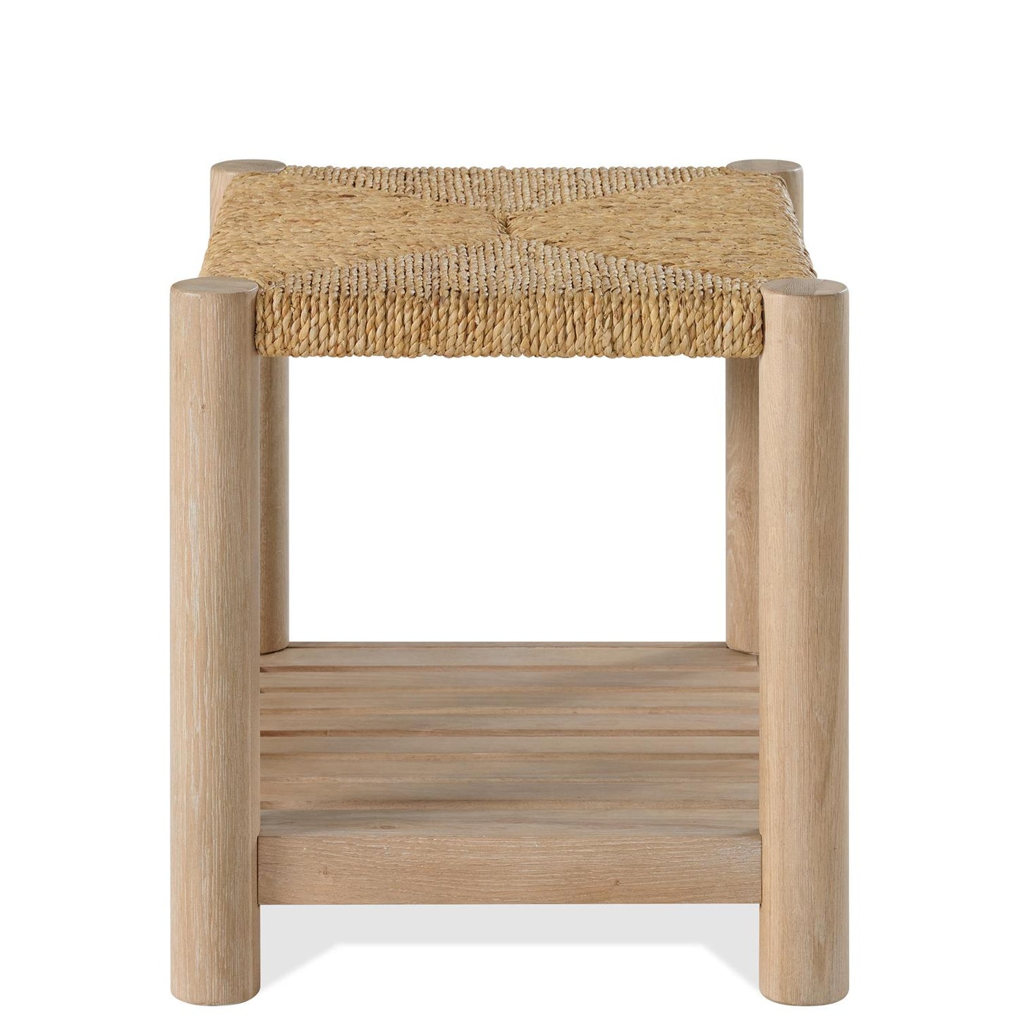 Riverside Rosalie Rectangle End Table — Woven Top, Slatted Shelf Riverside Furniture End Table