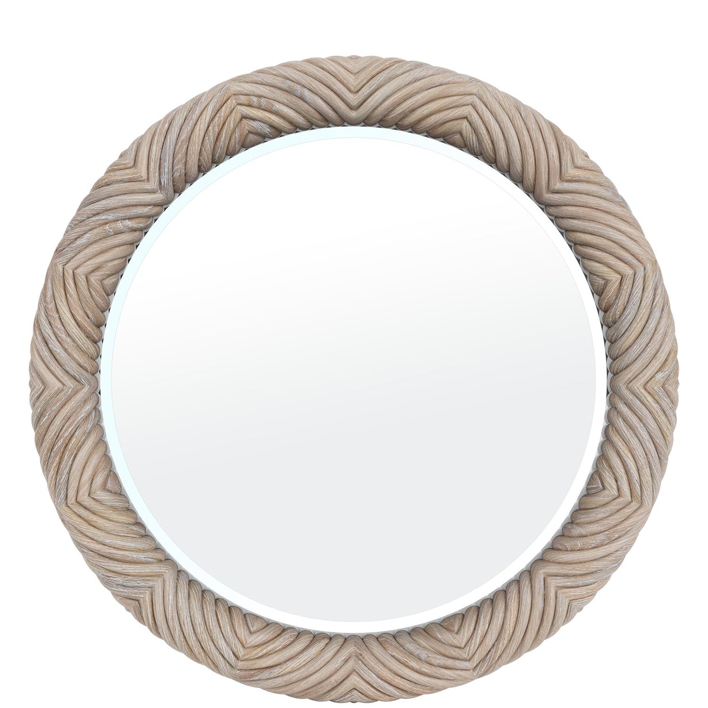 Riverside Rosalie Round Mirror — 38-Inch Beveled in Hemlock Riverside Furniture Mirror