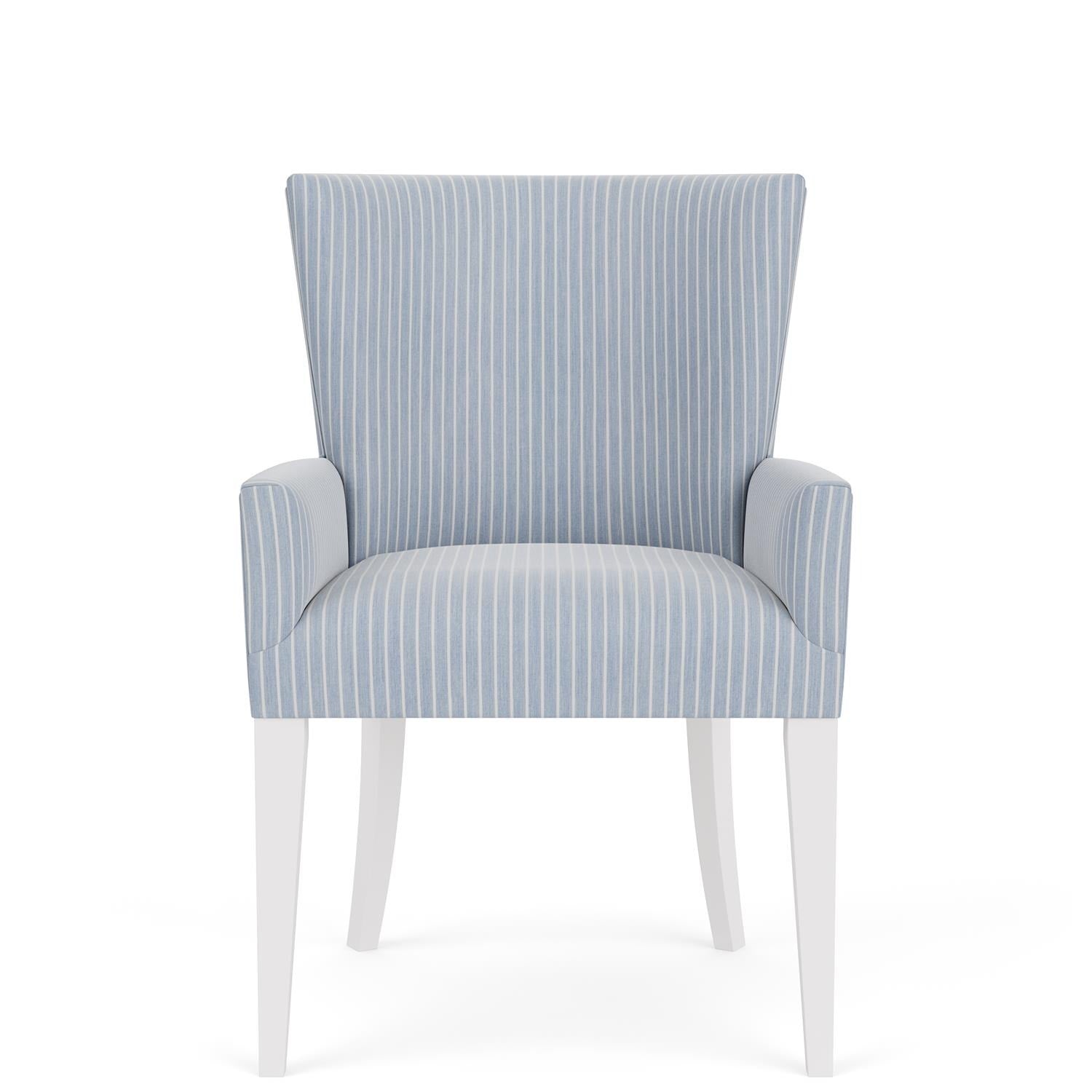 Riverside Rosalie Upholstered Host Chair — Blue & White Stripe Riverside Furniture Dining Chair
