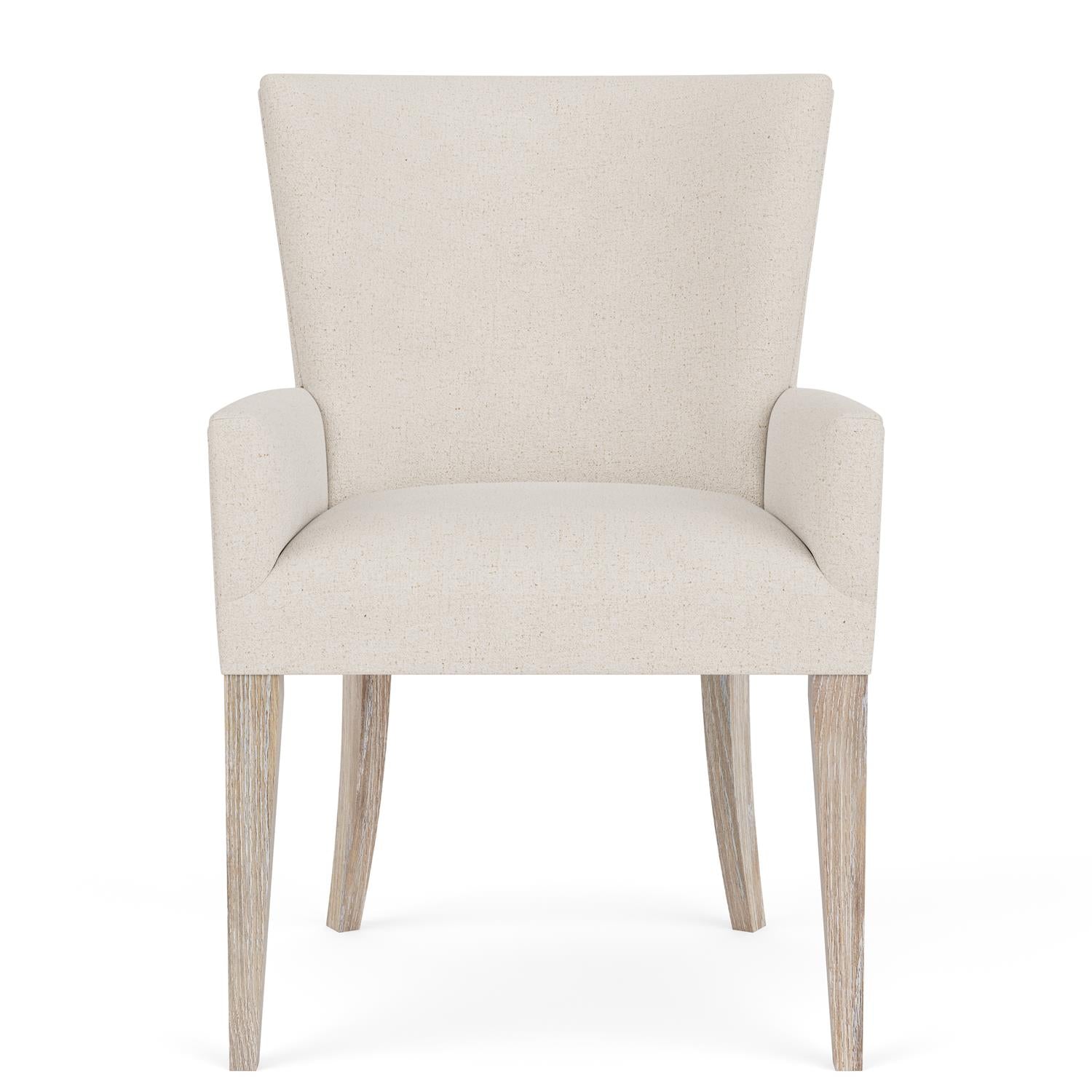 Riverside Rosalie Upholstered Host Chair in Linen — Hemlock Frame Riverside Furniture Dining Chair