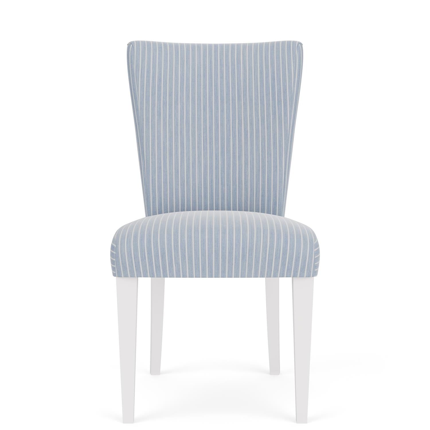 Riverside Rosalie Upholstered Side Chair — Coastal Stripe Fabric Riverside Furniture Dining Chair