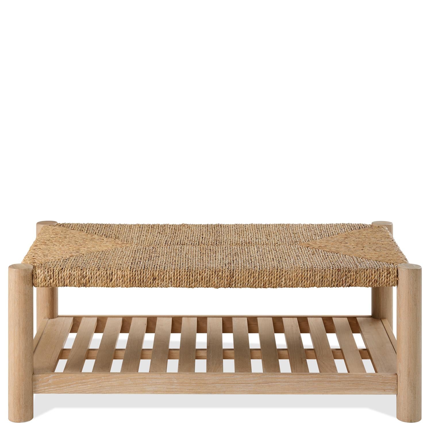 Riverside Rosalie Woven Rectangle Cocktail Table — Natural Grass Top Riverside Furniture Coffee Table