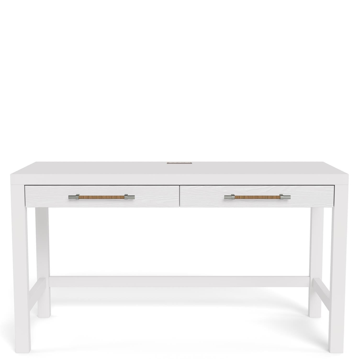 Riverside Rosalie Writing Desk — Built-In USB Power, White Caps Finish Riverside Furniture Desk