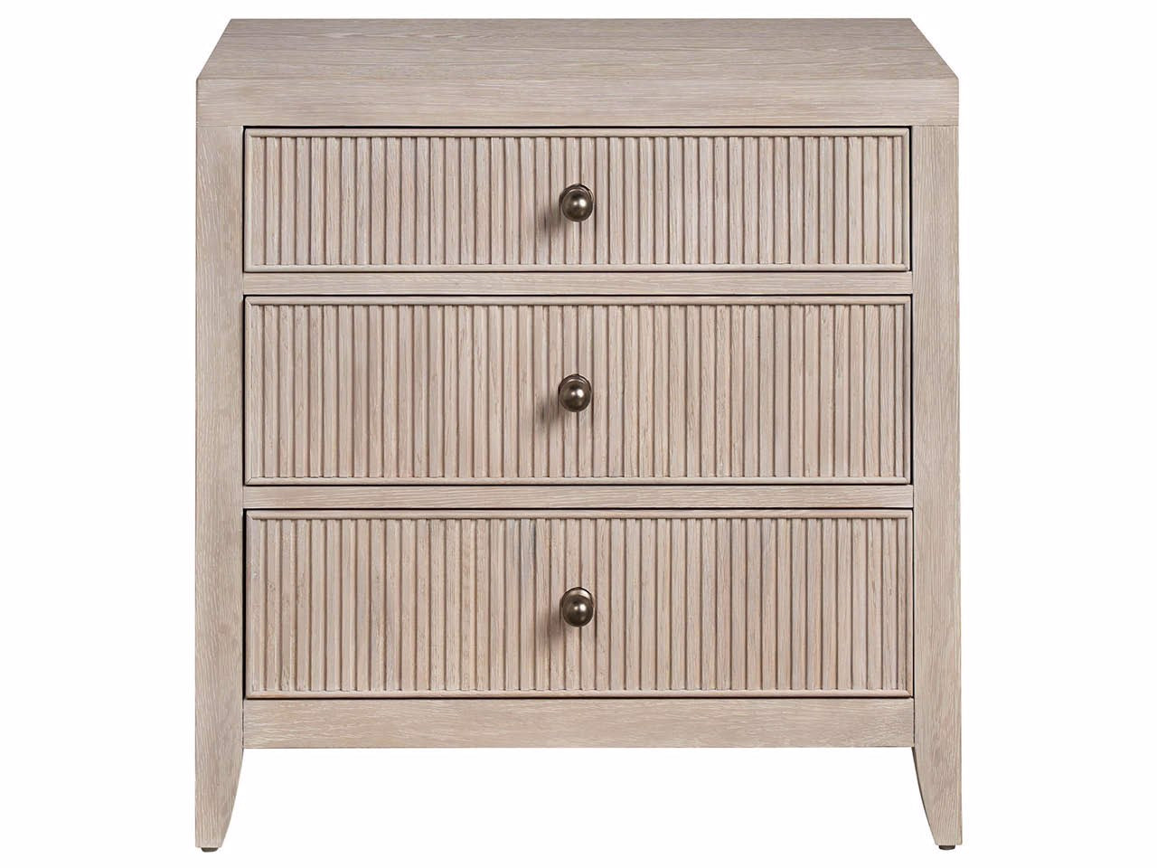 Universal Furniture Avaline Carmen Three Drawer Nightstand — White Oak — Avaline Collection