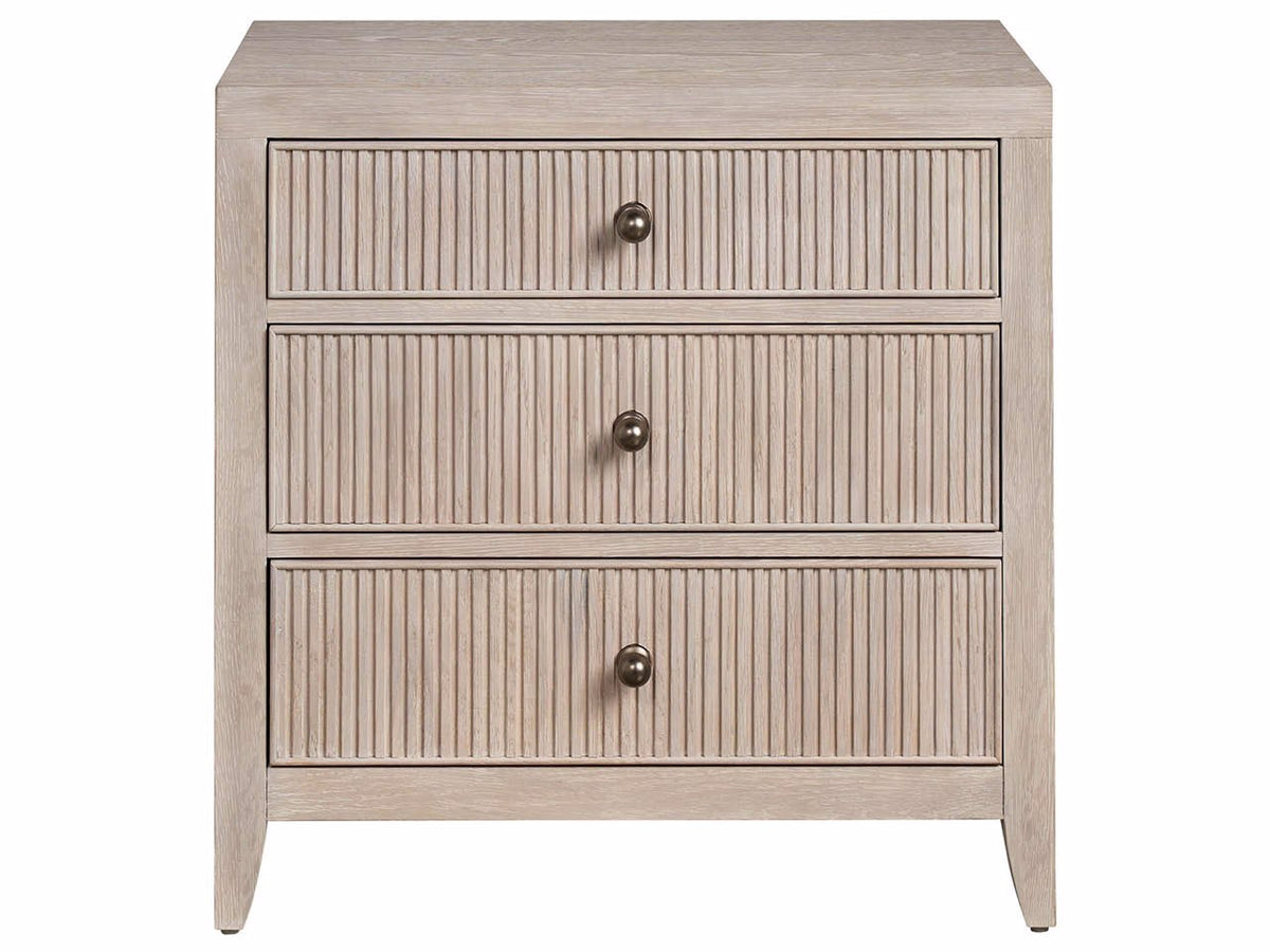 Universal Furniture Avaline Carmen Three Drawer Nightstand — White Oak — Avaline Collection
