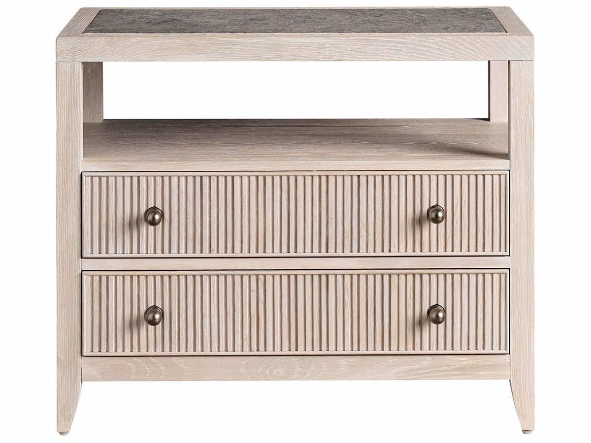 Universal Furniture Avaline Carmen Two Drawer Nightstand — White Oak — Avaline Collection