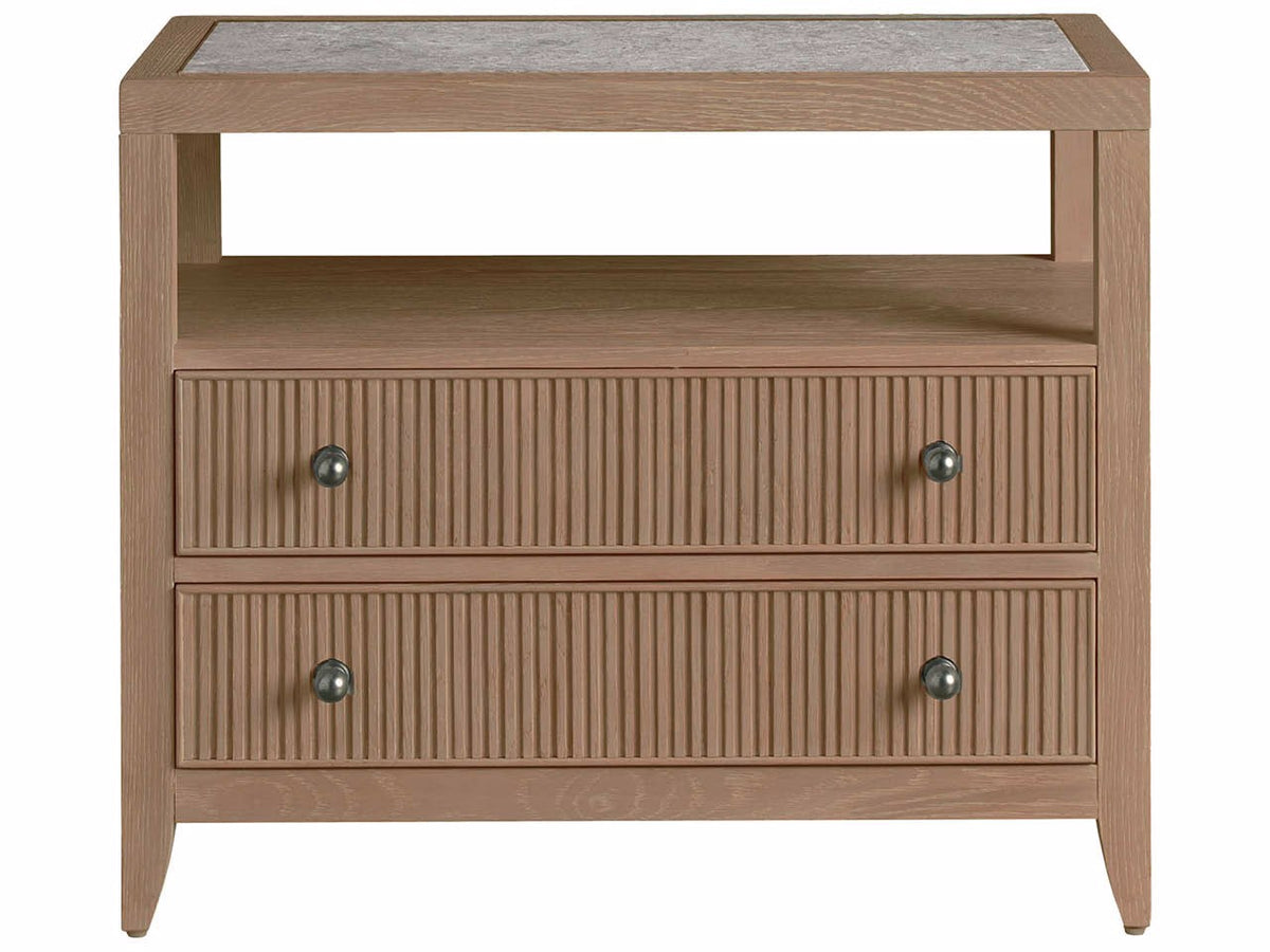 Universal Furniture Avaline Carmen Two Drawer Nightstand — Skylark — Avaline Collection