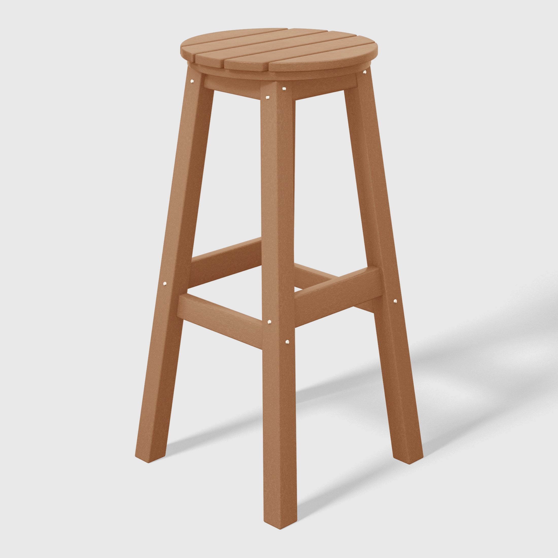Stockholm All-Weather Outdoor Round Bar Stool (29" Height) Teak Seahawk Designs Patio Bar & Counter Stools