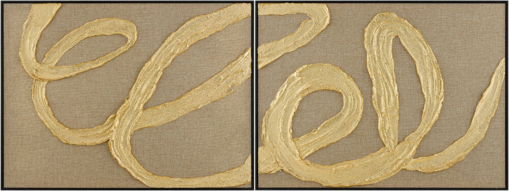 Rubans Framed Art — Black/Gold