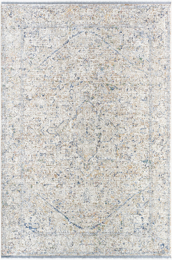 Rivaldo Machine Woven Rug — Blue/Cream