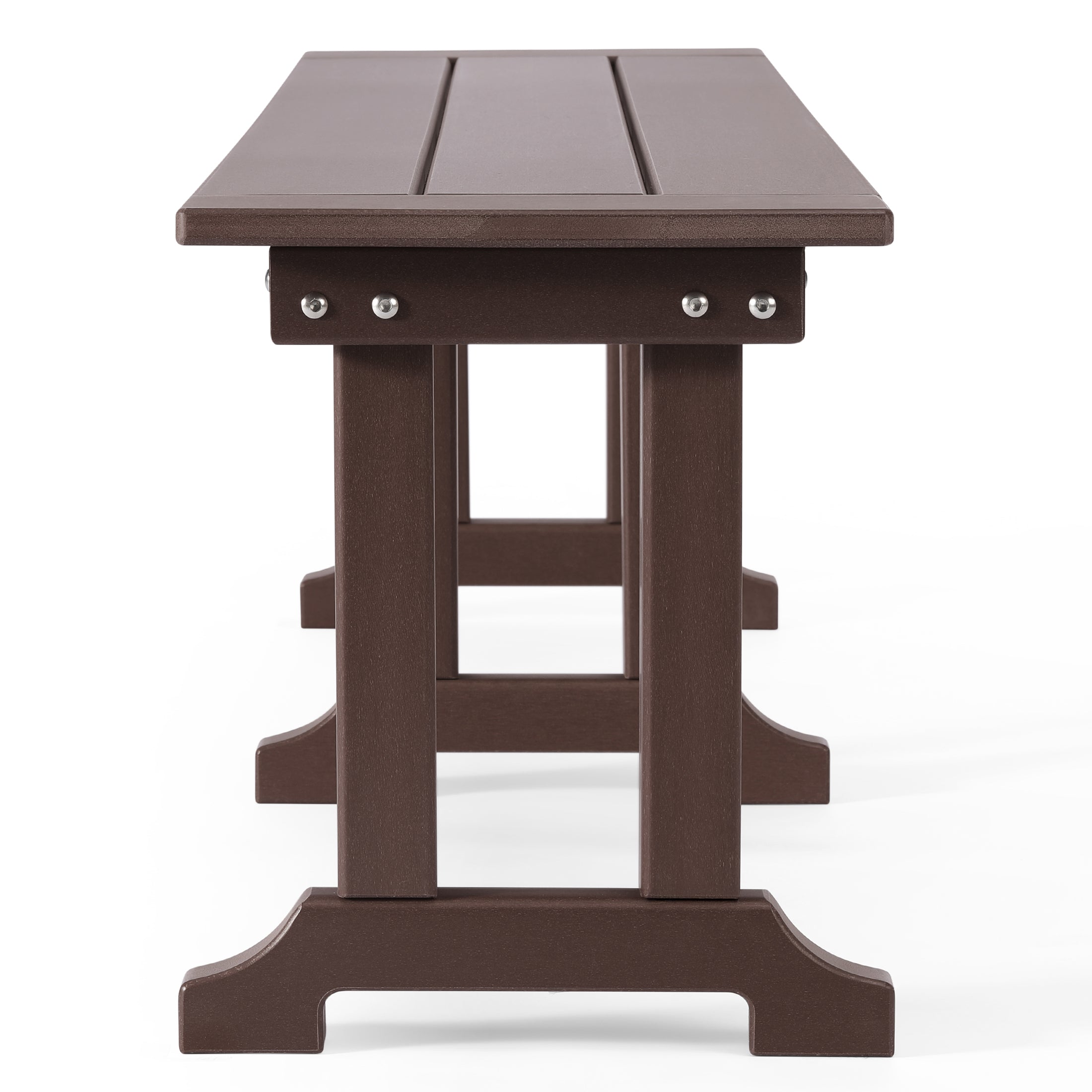 Tuscany All-Weather Outdoor 65" Trestle Dining Bench Dark Brown Seahawk Designs Patio Benches