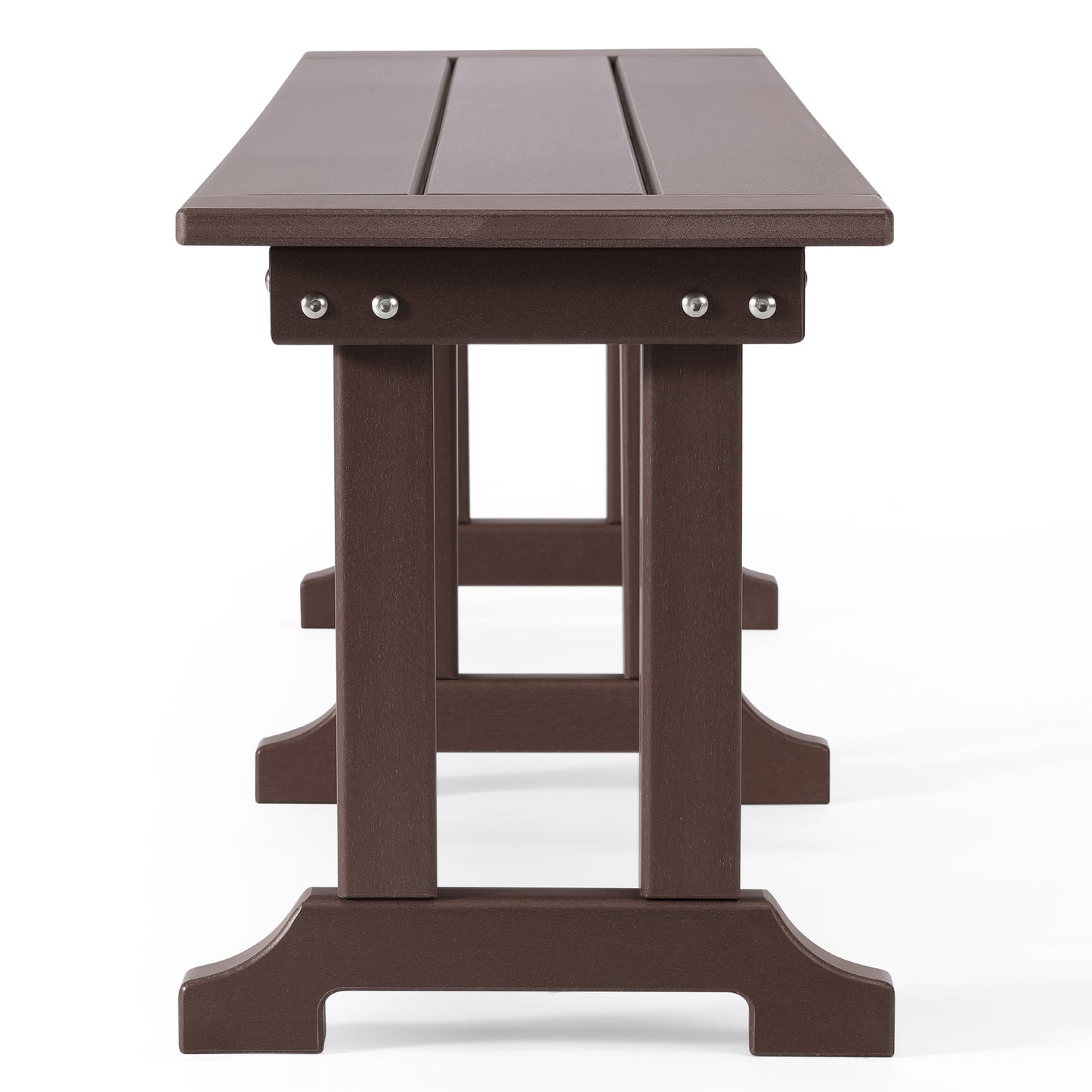 Tuscany All-Weather Outdoor 65" Trestle Dining Bench Dark Brown Seahawk Designs Patio Benches
