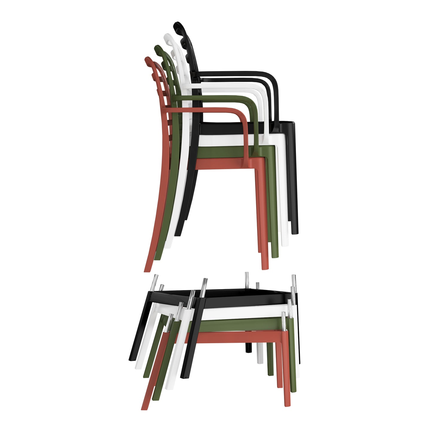 Polyform 29.5" Bar Stool (Set of 2) Black Seahawk Designs Patio Bar & Counter Stools