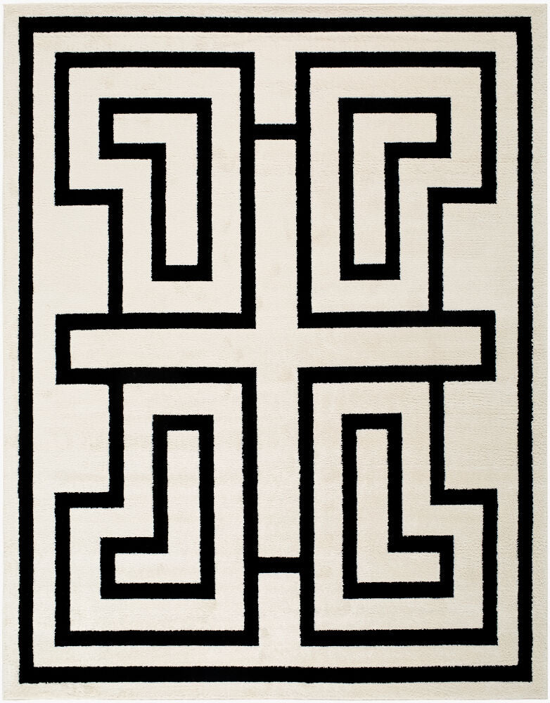 The Studio Edit Machine Woven Rug — Black/Cream