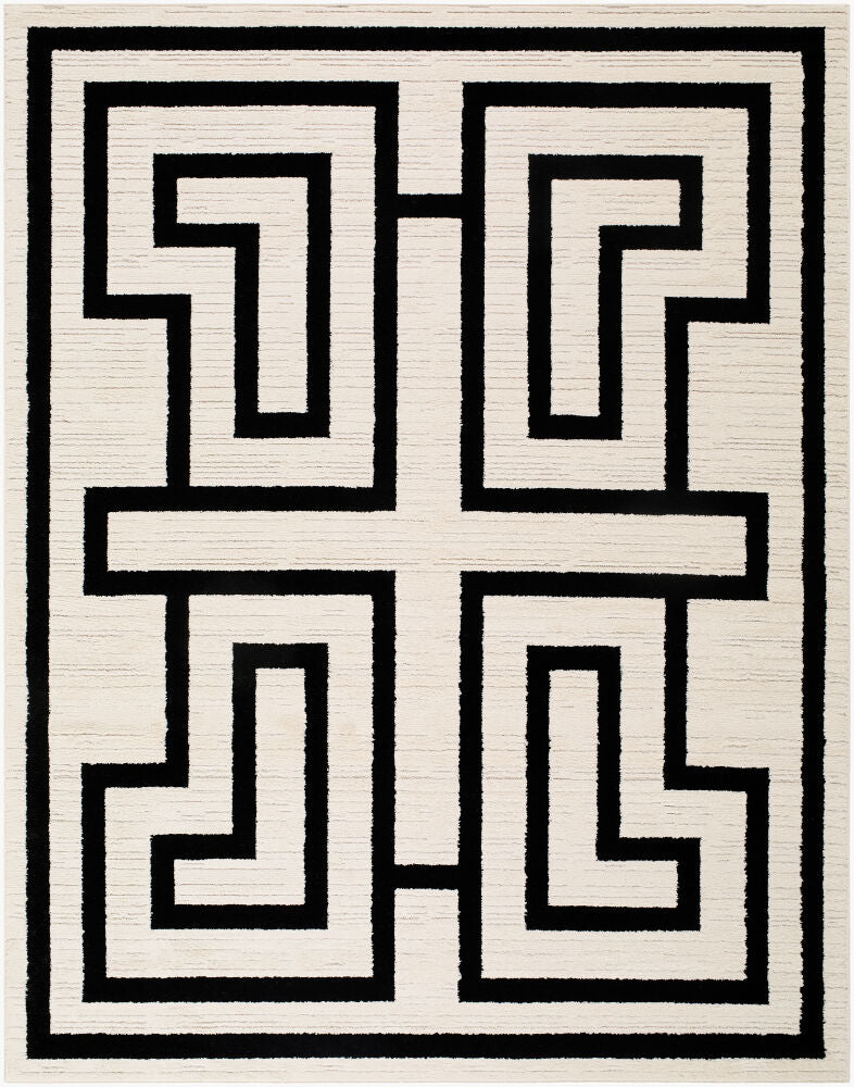 The Studio Edit Machine Woven Rug — Black/Cream