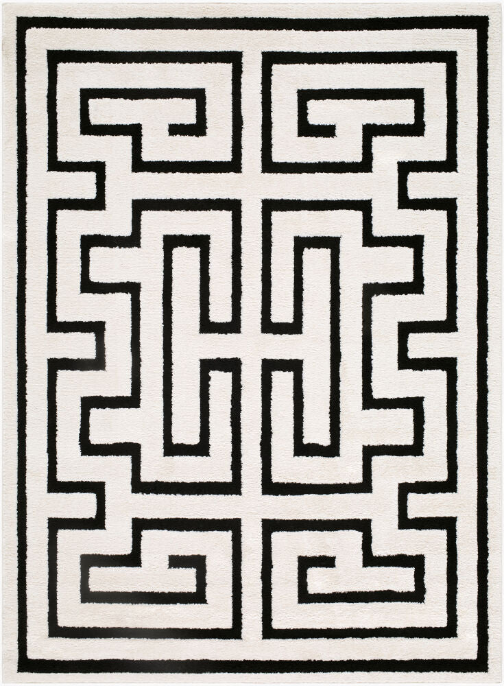 The Studio Edit Machine Woven Rug — Black/Cream