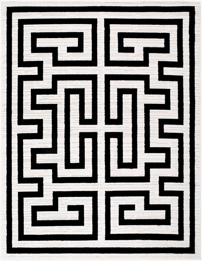 The Studio Edit Machine Woven Rug — Black/Cream