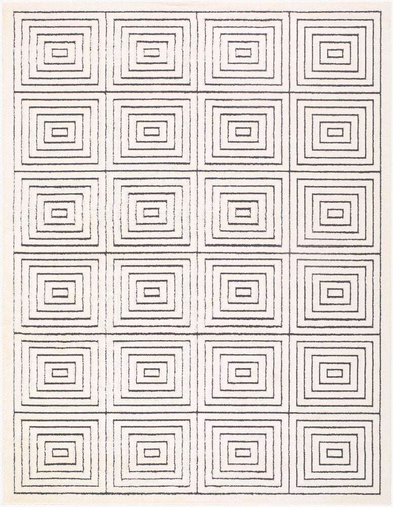 The Studio Edit Machine Woven Rug — Black/Cream