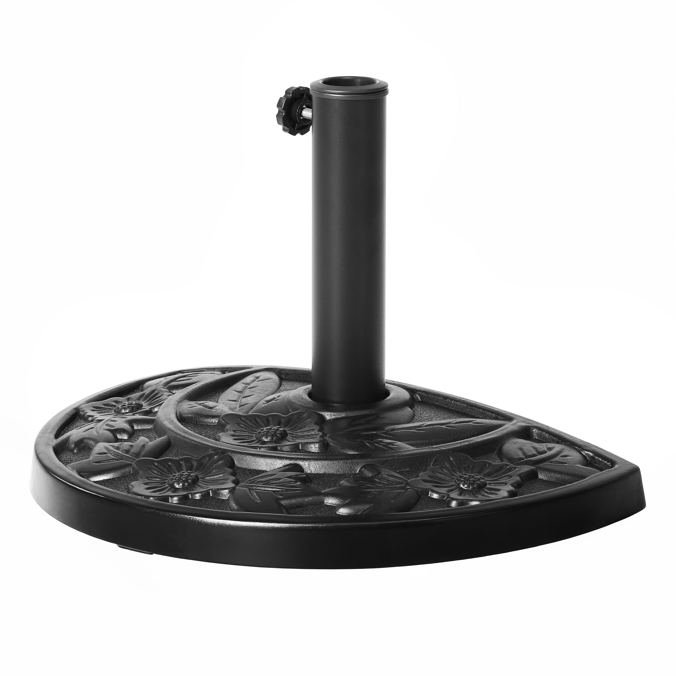 Kona Freestanding Resin Half Umbrella Base Black Seahawk Designs Patio Umbrella Bases & Braces