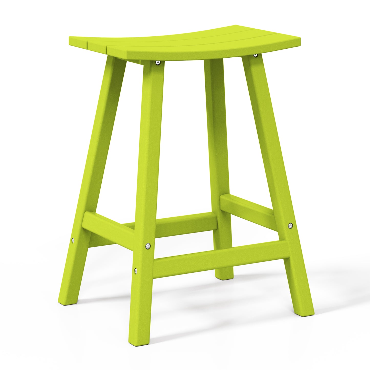 Stockholm All-Weather Outdoor Saddle Counter Stool (24" Height) Lime Seahawk Designs Patio Bar & Counter Stools