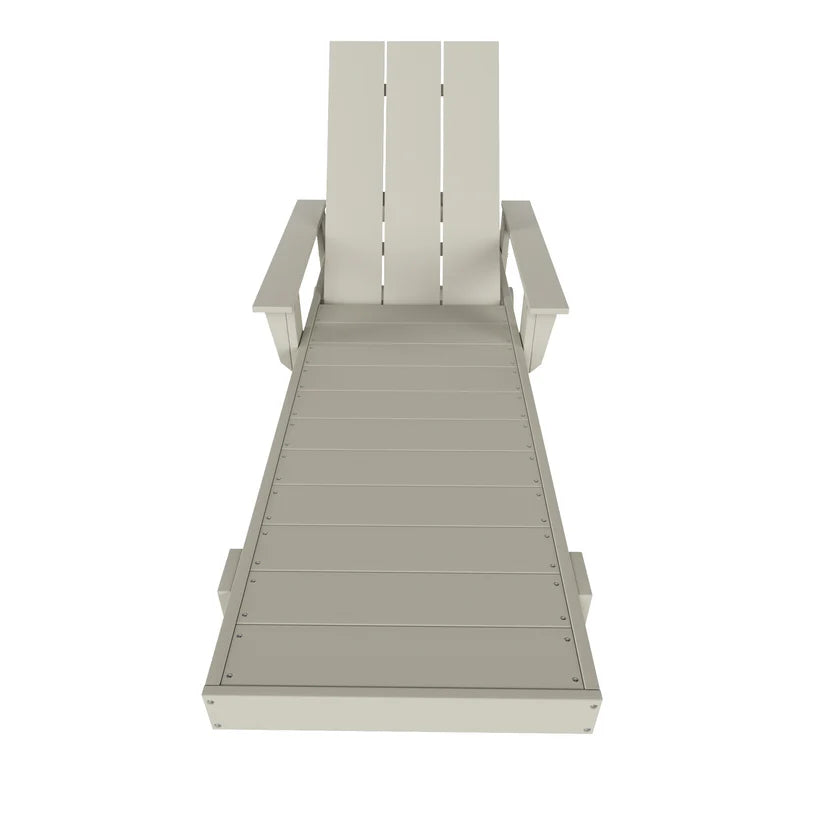 Malibu Modern All-Weather Outdoor Reclining Sun Lounger With Arm Rests & Wheels Sand Seahawk Designs Patio Chaise Lounges