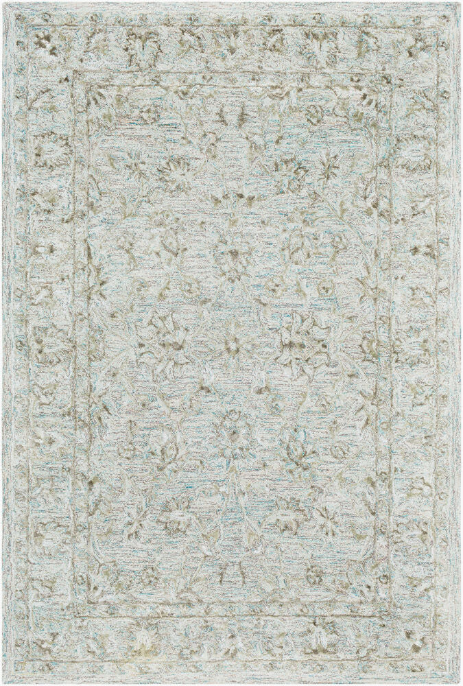 Shelby Handmade Rug — Aqua/Light Gray