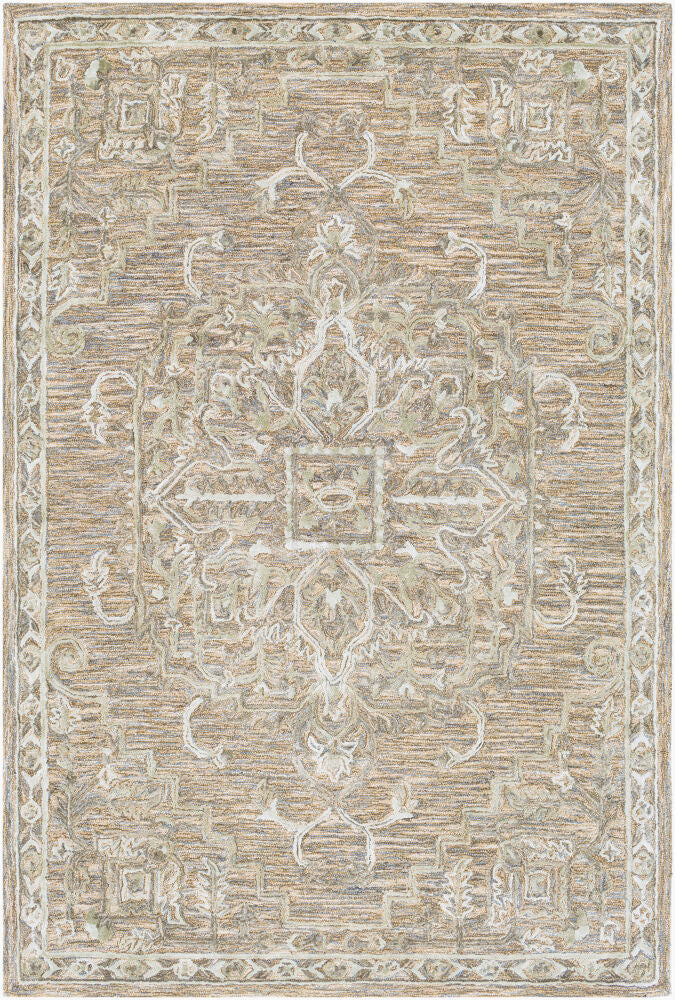 Shelby Handmade Rug — Light Sage/Medium Brown