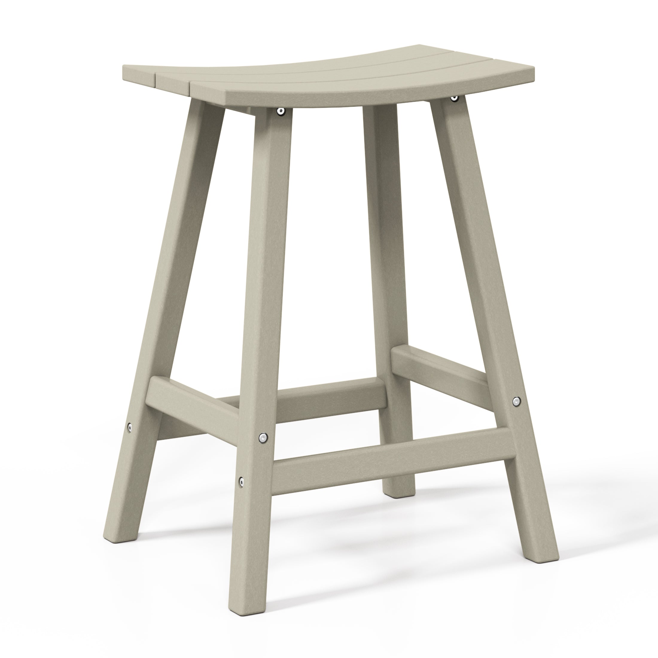 Stockholm All-Weather Outdoor Saddle Counter Stool (24" Height) Sand Seahawk Designs Patio Bar & Counter Stools