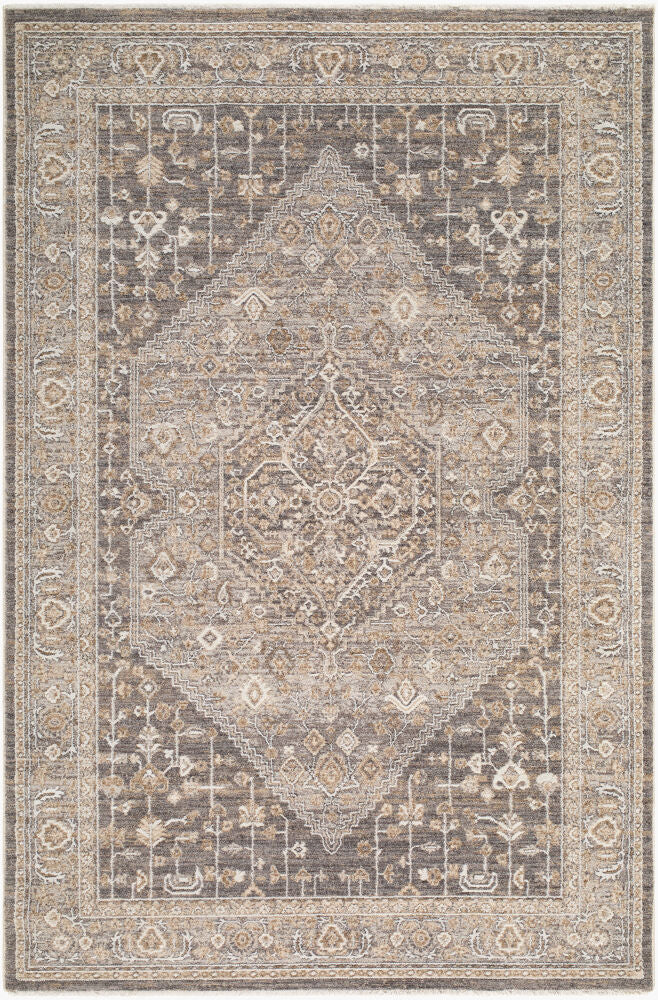 Seclusion Machine Woven Rug — Charcoal/Dark Brown