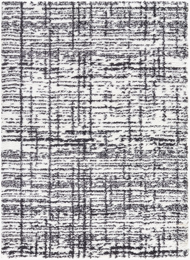 Sacramento Shag Machine Woven Rug — Black/White