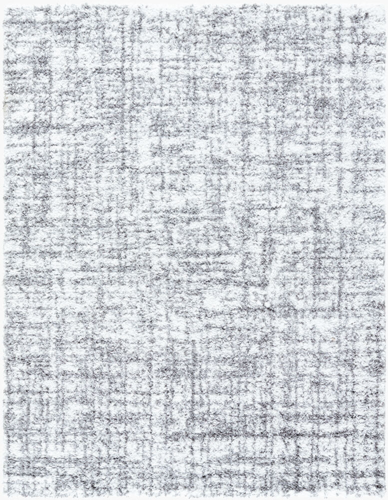 Sacramento Shag Machine Woven Rug — Charcoal/White