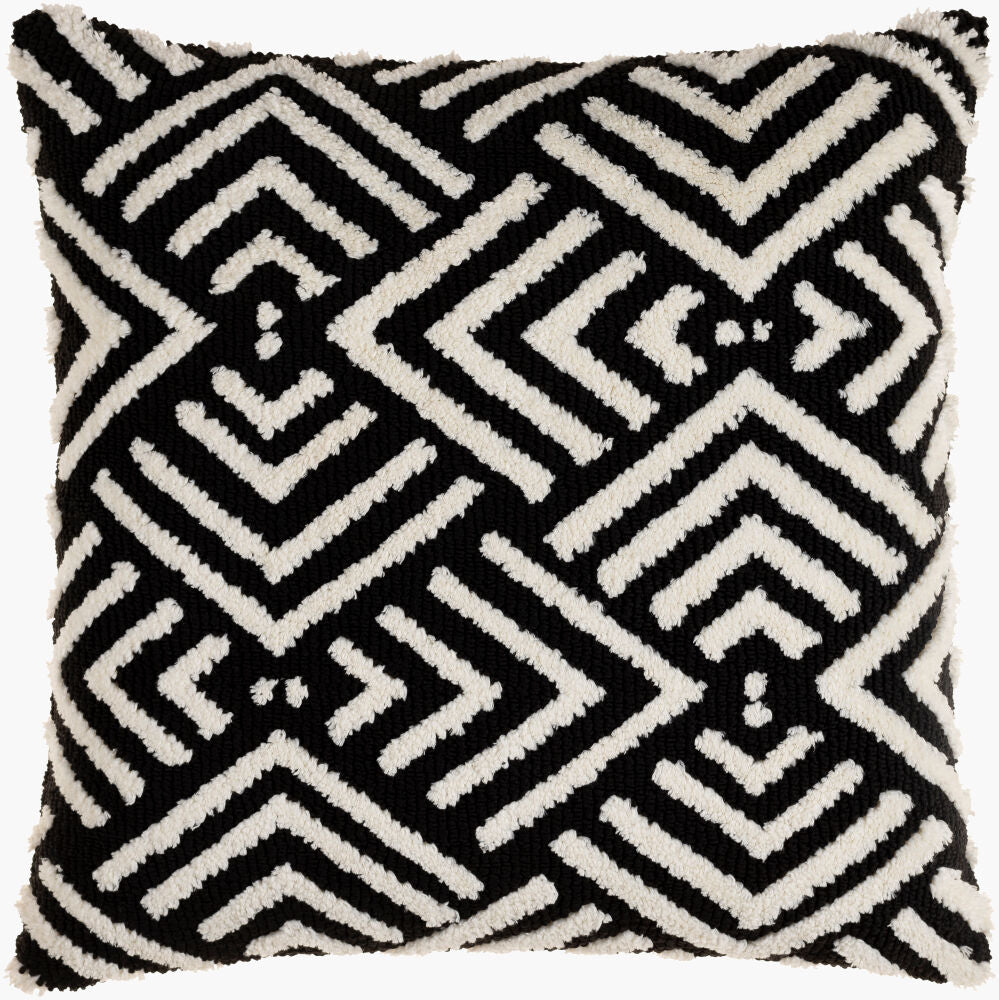 Sheldon Accent Pillow — Black/Ivory