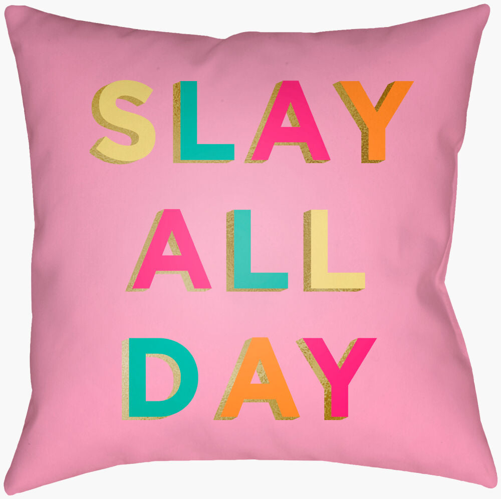 Slay All Day Accent Pillow — Lavender/Metallic Gold