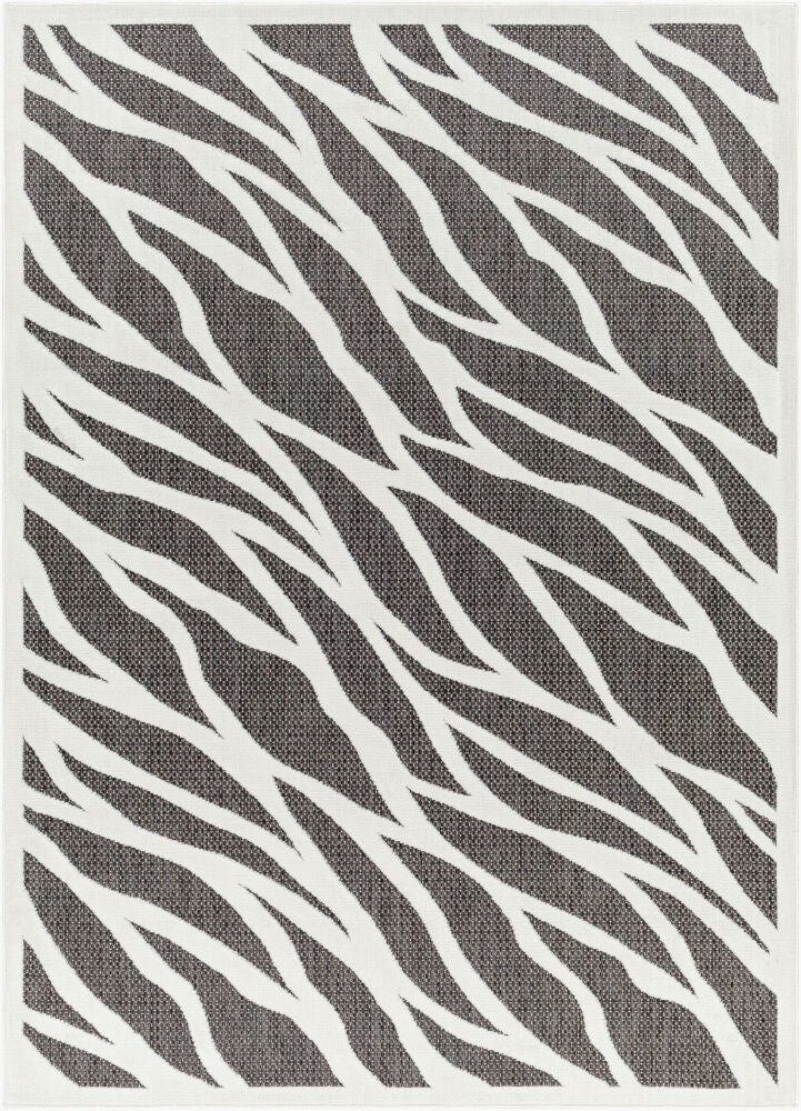 San Diego Machine Woven Rug — Black/Off-White