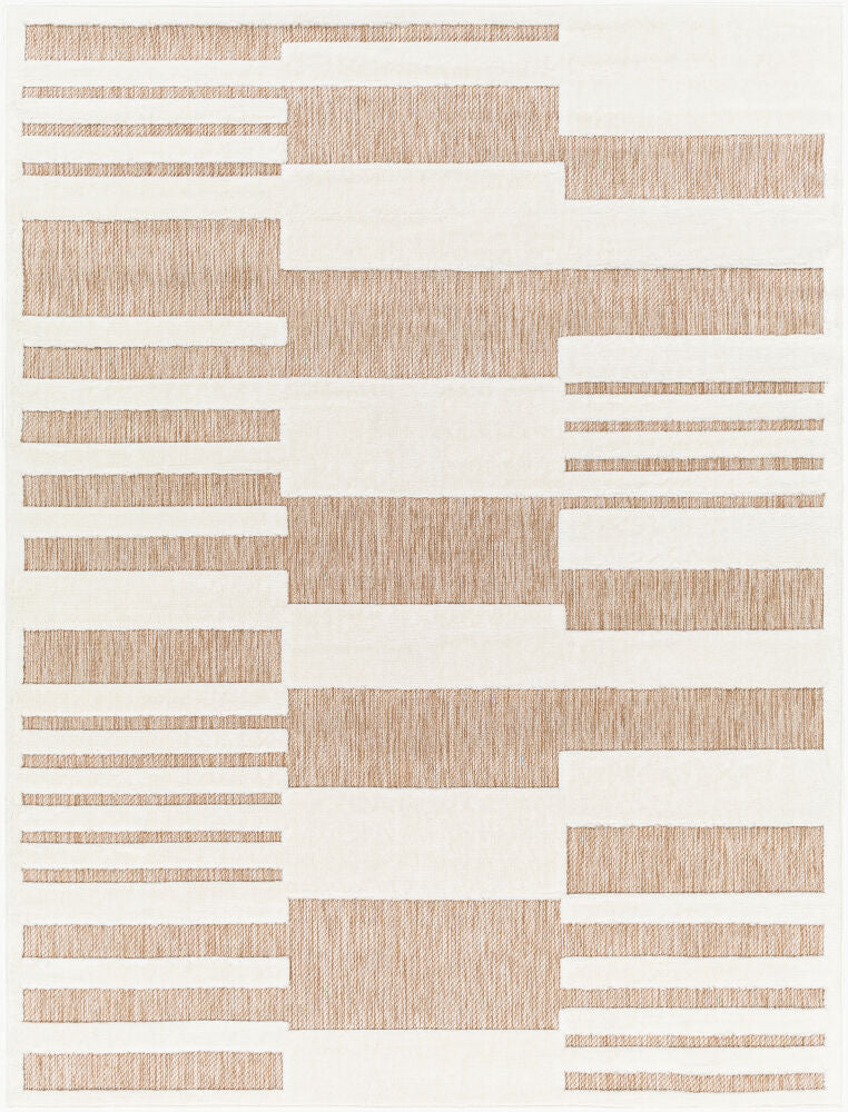 San Diego Machine Woven Rug — Brown/Light Beige