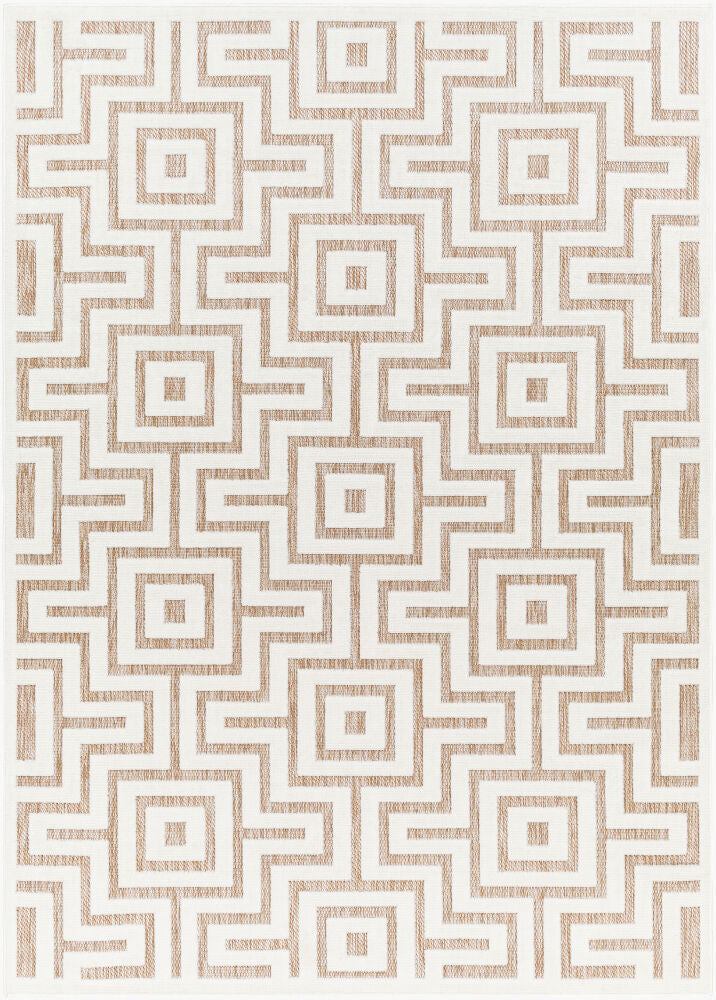 San Diego Machine Woven Rug — Brown/Light Beige