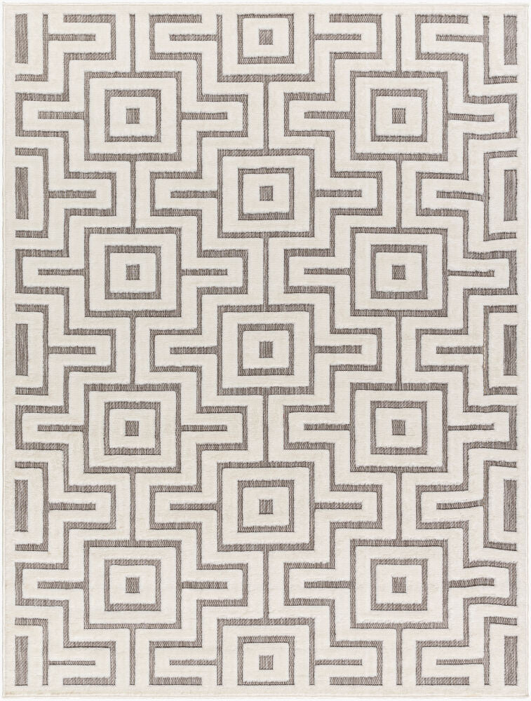 San Diego Machine Woven Rug — Gray/Off-White