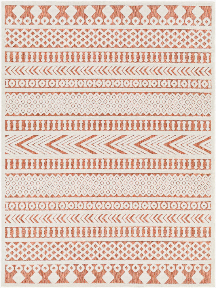 San Diego Machine Woven Rug — Off-White/Rose