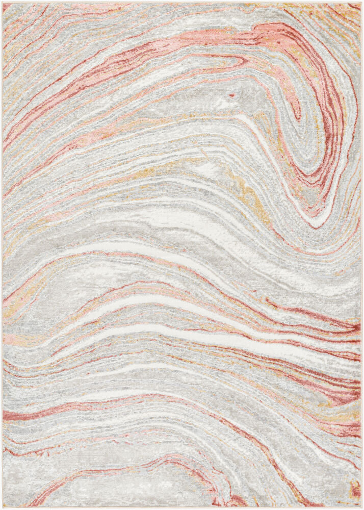 San Francisco Machine Woven Rug — Burgandy/Dusty Pink