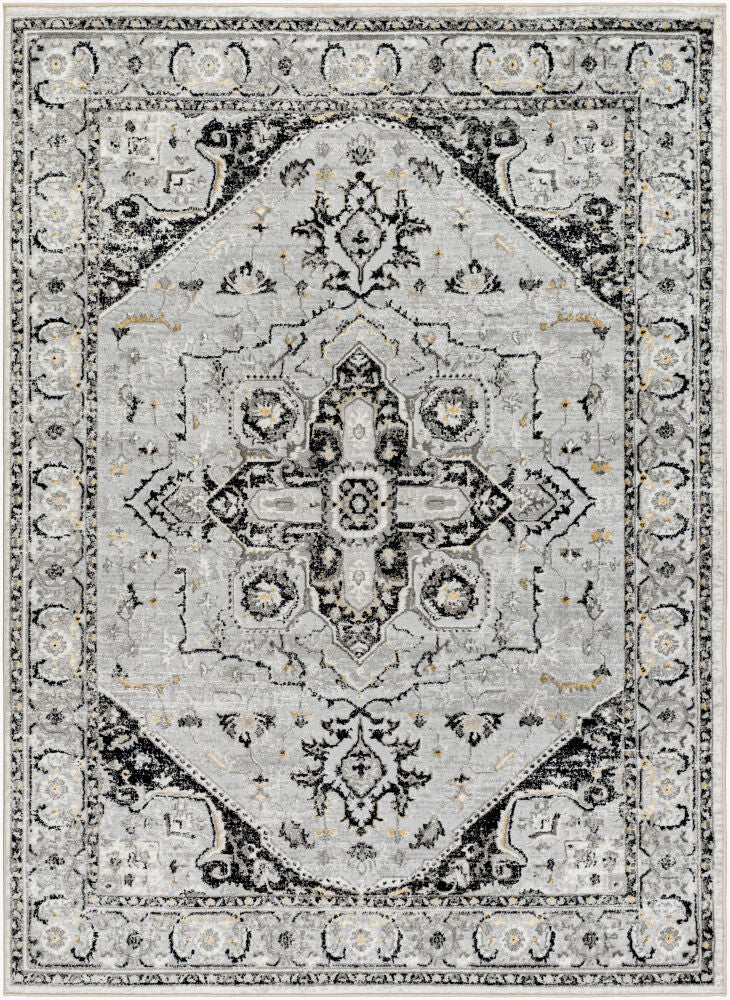San Francisco Machine Woven Rug — Black/Charcoal